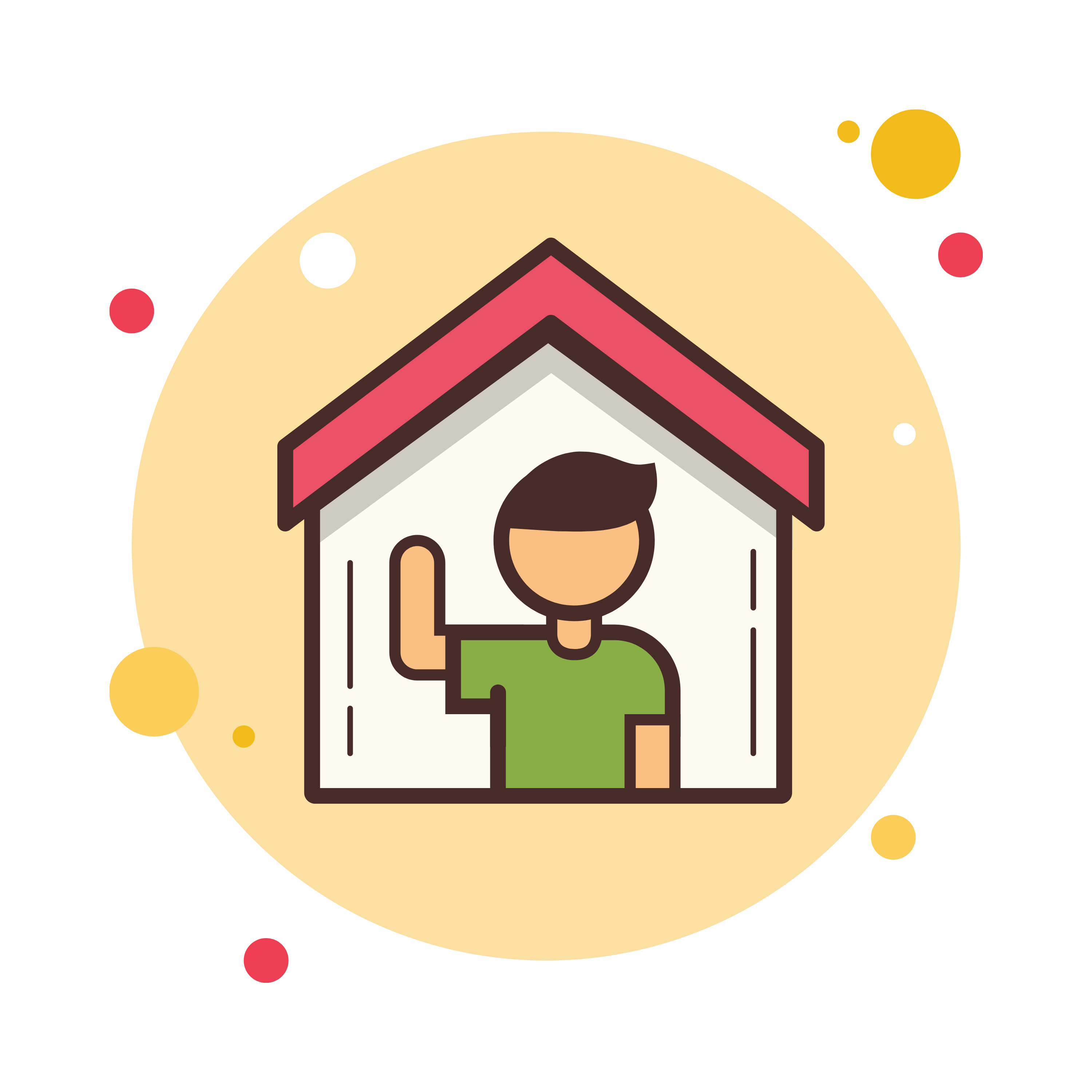 Person and house icon for staff management